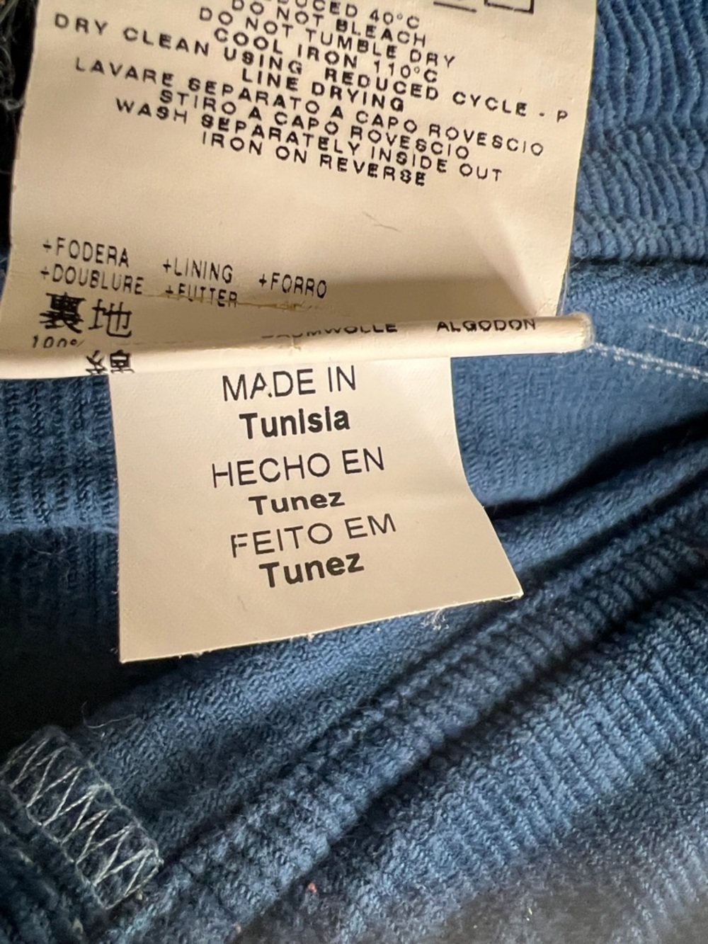 Vintage Y2K See by Chloe Mid-Rise Blue Corduroy Pants Sz 27 - Picture 10 of 10